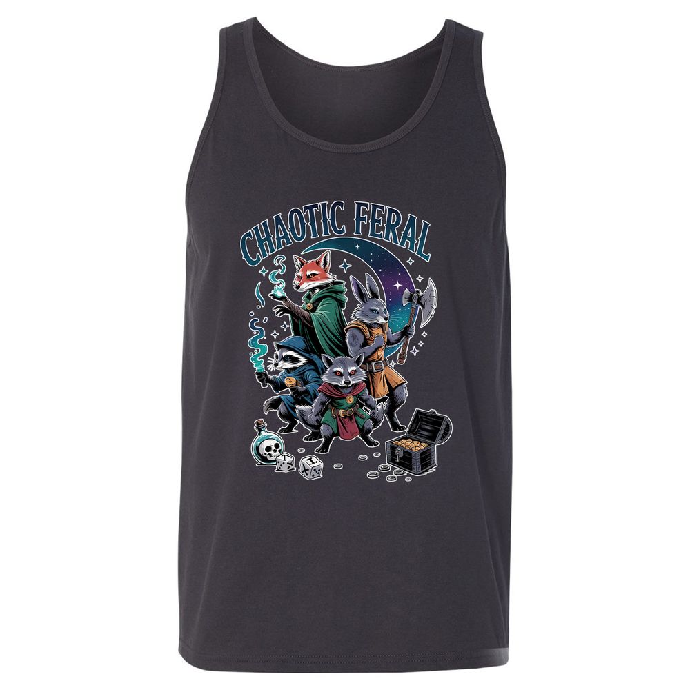 Chaotic Feral Unisex Jersey Tank - Dark Grey - 7