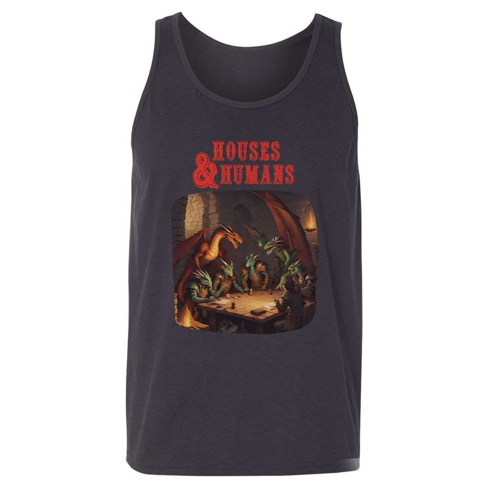 Houses And Humans Unisex Jersey Tank - Dark Grey - 7