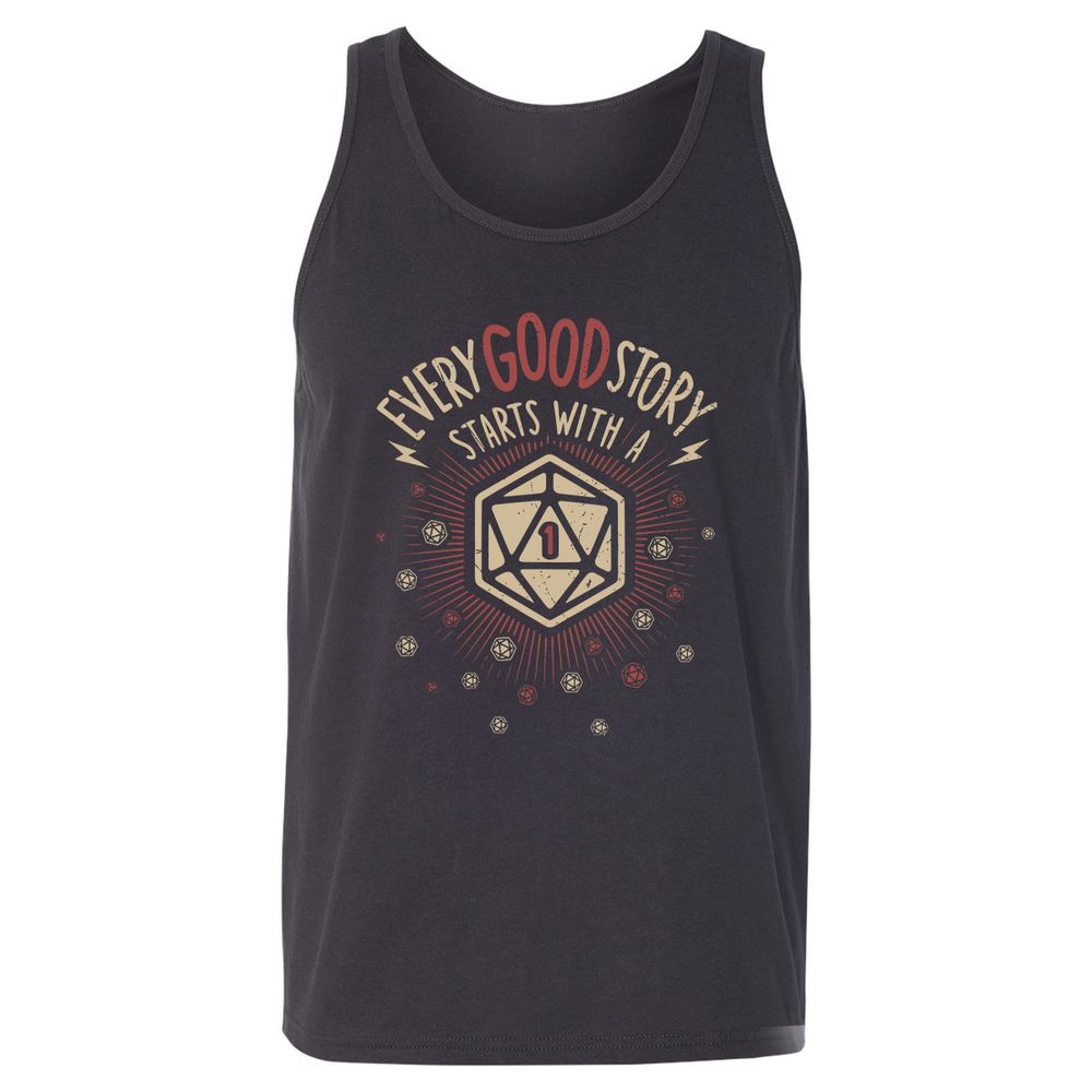 Good Story Starts With A 1 Unisex Jersey Tank - Dark Grey - 7