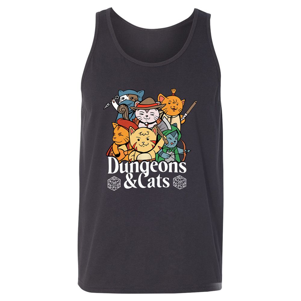 Dungeons & Cats Unisex Jersey Tank - Dark Grey - 7