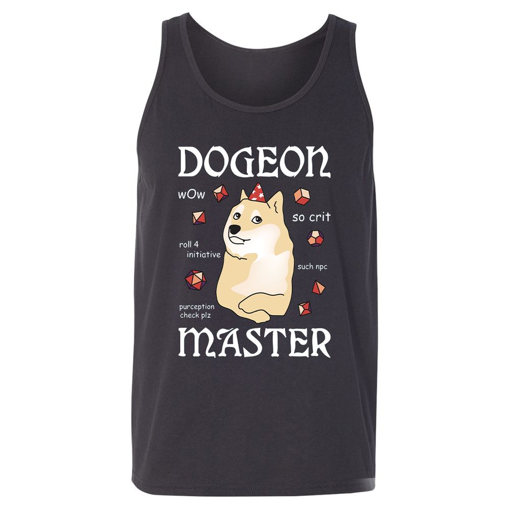Dogeon Master Unisex Jersey Tank - Dark Grey - 7