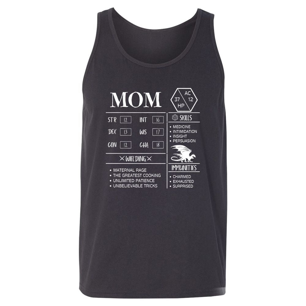 Mom Stats 2 Unisex Jersey Tank - Dark Grey - 7