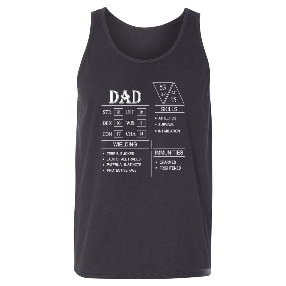 Dad Stat Block Unisex Jersey Tank - Dark Grey - 7