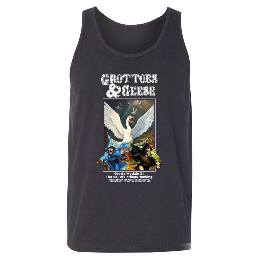 Grottoes & Geese Unisex Jersey Tank - Dark Grey - 7