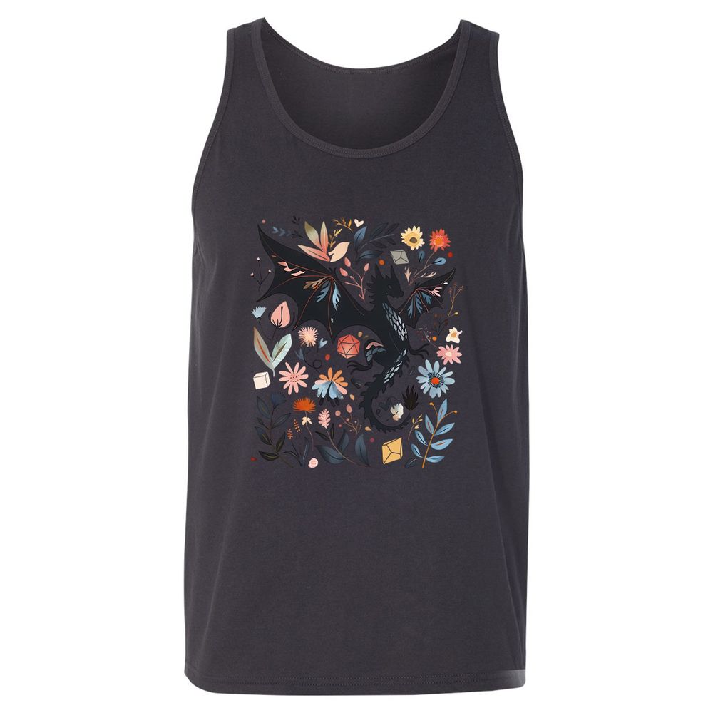 Floral DnD Dragon - Dark Grey - 7