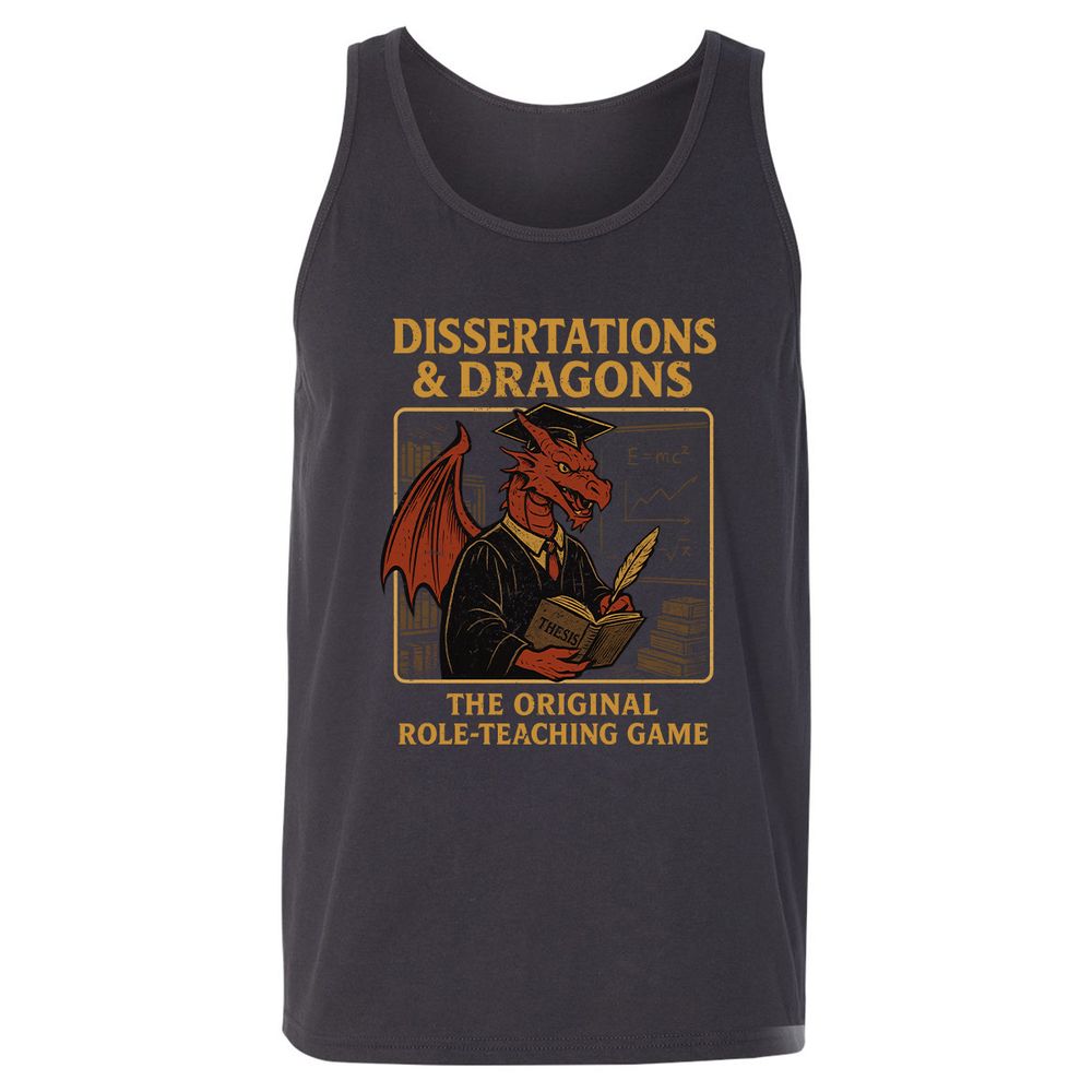 Disserations & Dragons Unisex Jersey Tank - Dark Grey - 7