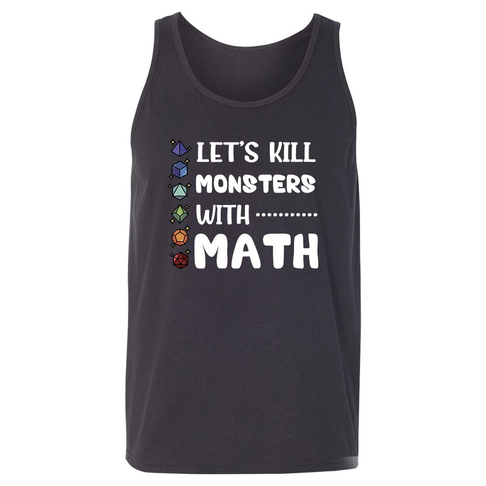 Let's Kill Monsters With Math Unisex Jersey Tank - Dark Grey - 7