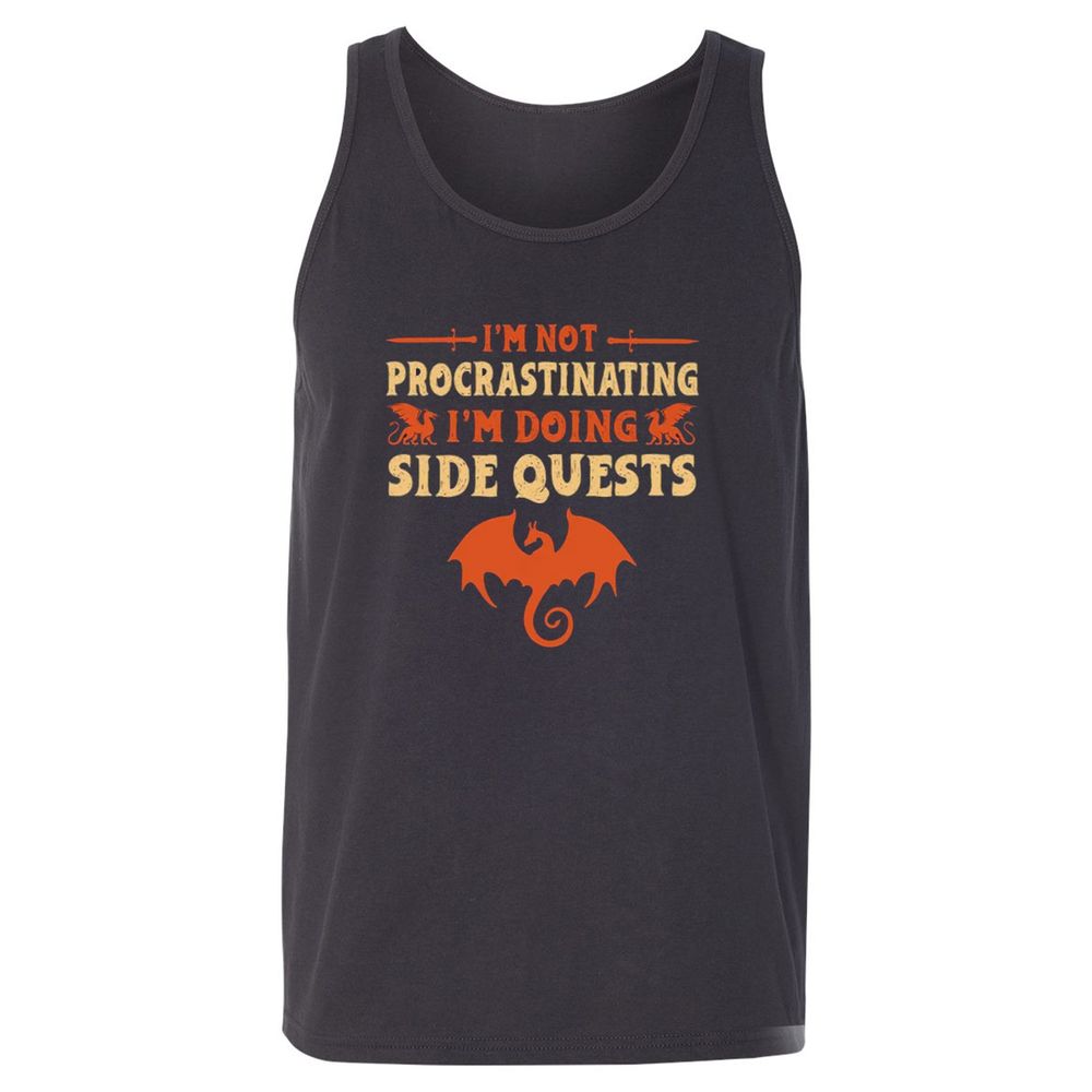 I'm Doing Side Quests Unisex Jersey Tank - Dark Grey - 7