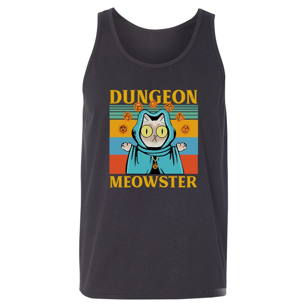 Dungeon Meowster Unisex Jersey Tank - Dark Grey - 7