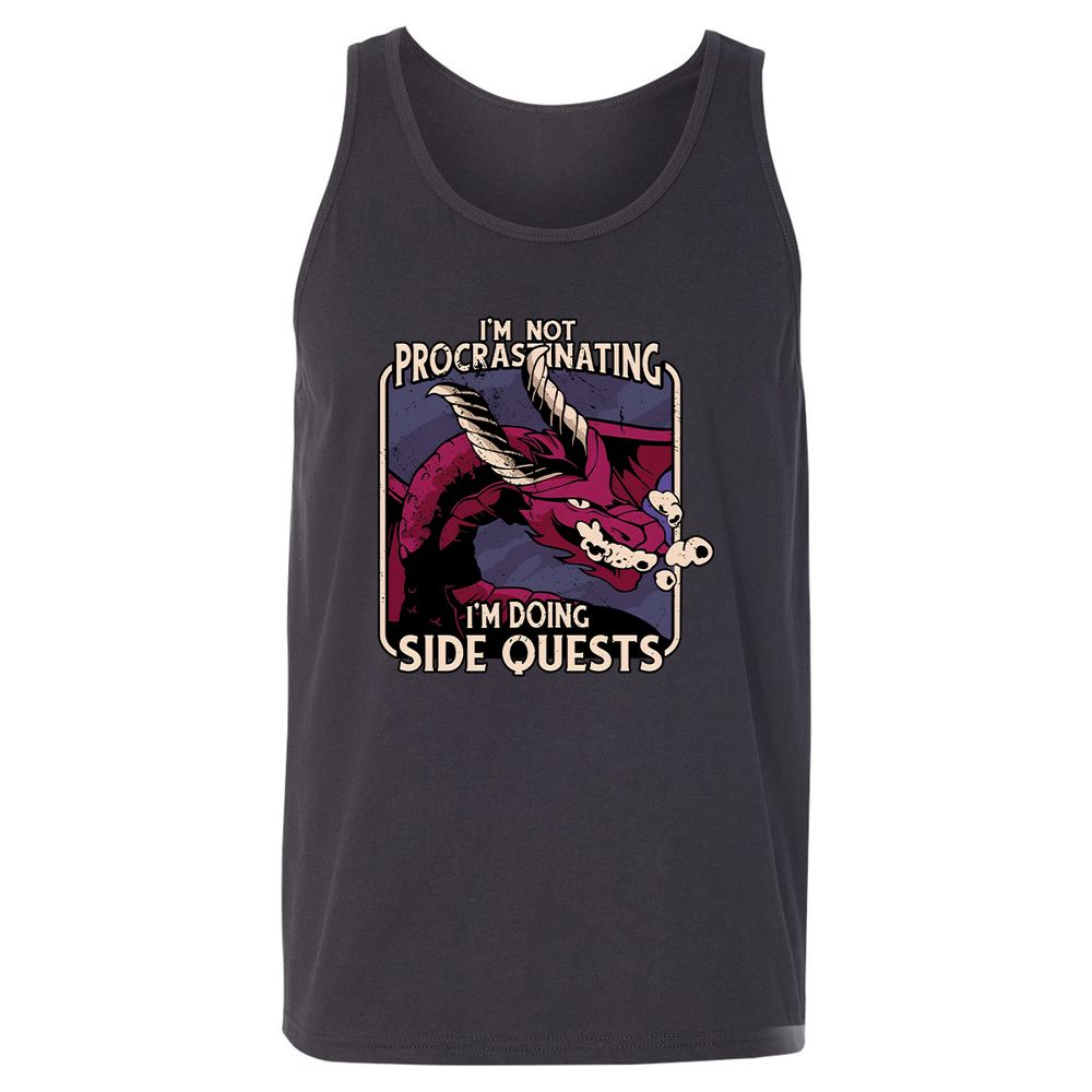 Doing Side Quests Unisex Jersey Tank - Dark Grey - 7