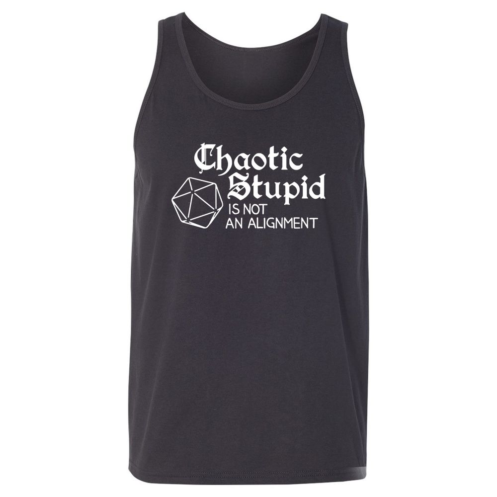 Chaotic Stupid Is Not An Alignment Unisex Jersey Tank - Dark Grey - 7