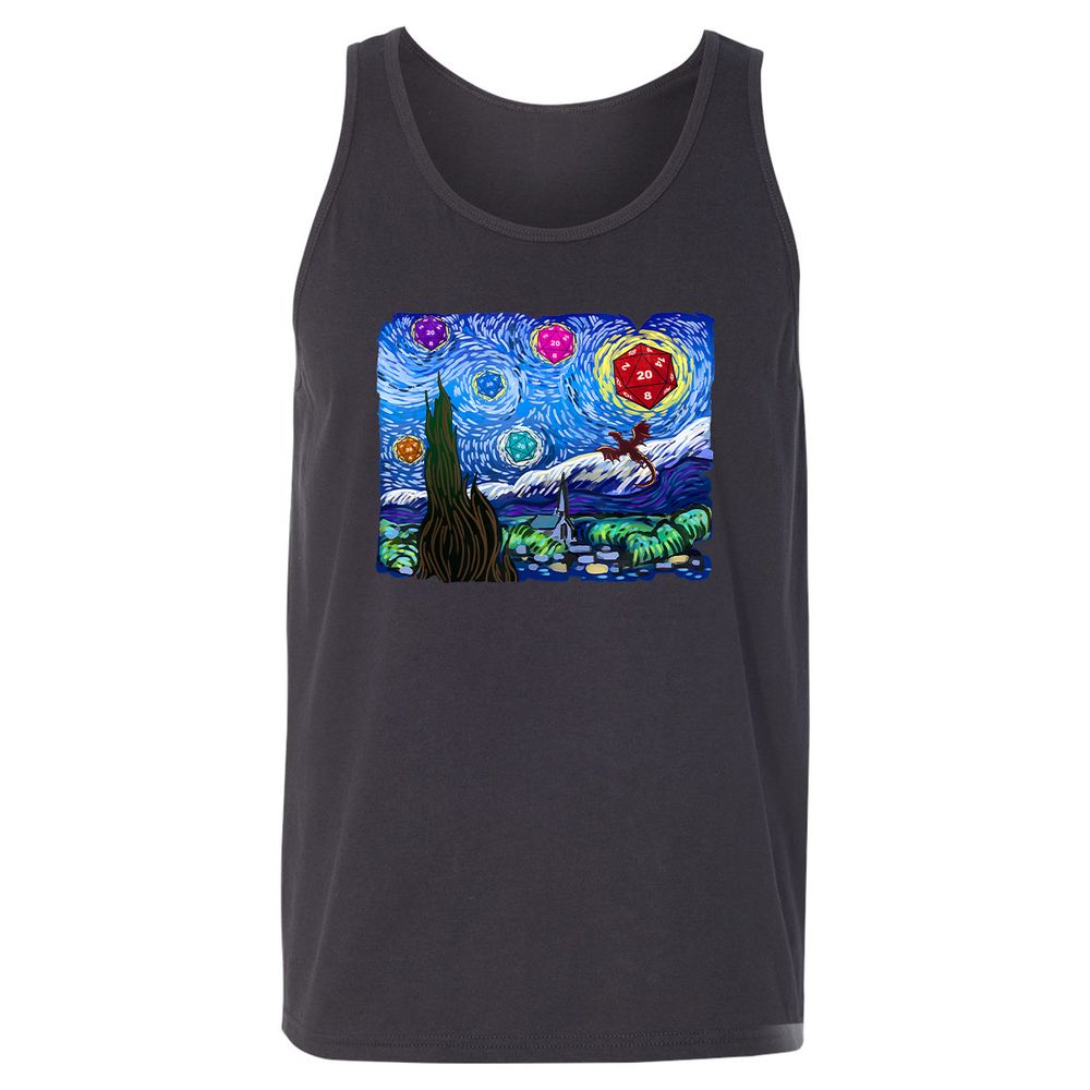 Dragon Starry Night Unisex Jersey Tank - Dark Grey - 7