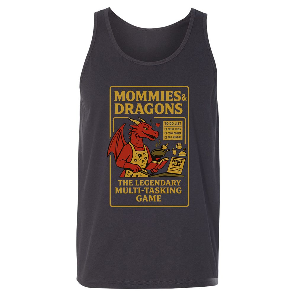 Mommies & Dragons Unisex Jersey Tank - Dark Grey - 7