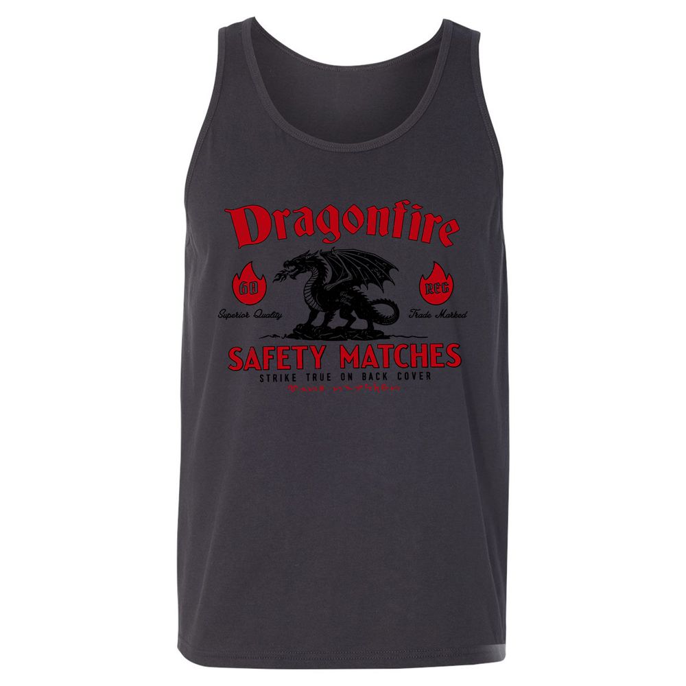 Dragonfire Unisex Jersey Tank - Dark Grey - 7