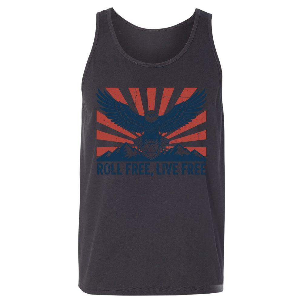 Roll Free, Live Free Unisex Jersey Tank - Dark Grey - 7