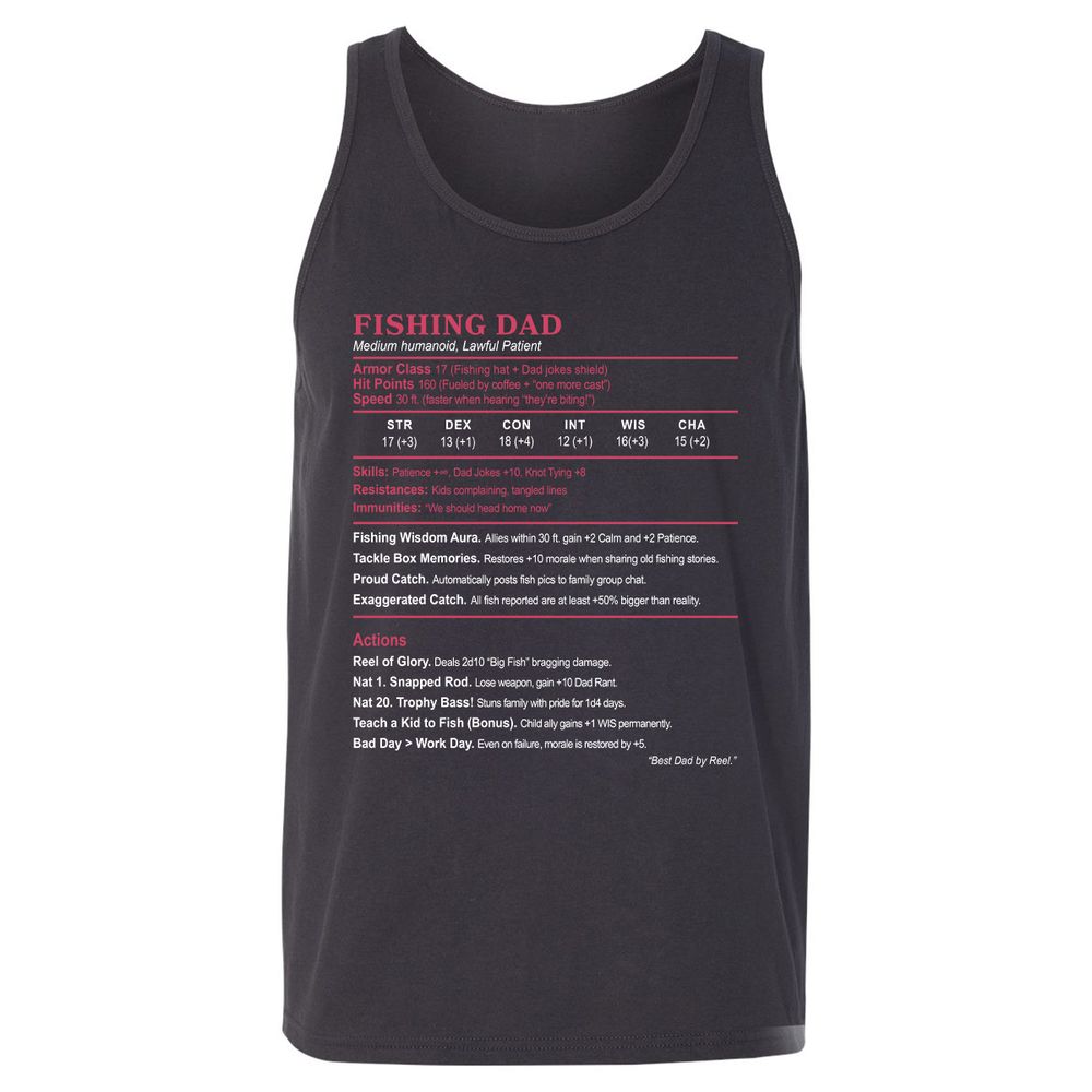 FISHING DAD Unisex Jersey Tank - Dark Grey - 7