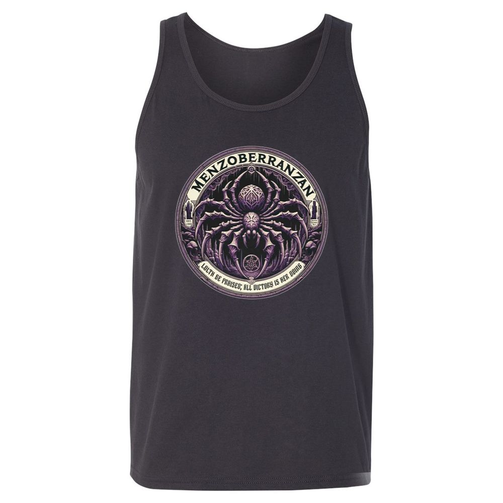 Menzoberranzan Lolth Be Praised Unisex Jersey Tank - Dark Grey - 7