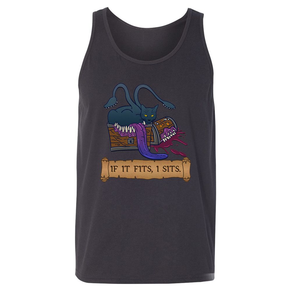 If It Fits I Sits Unisex Jersey Tank - Dark Grey - 7