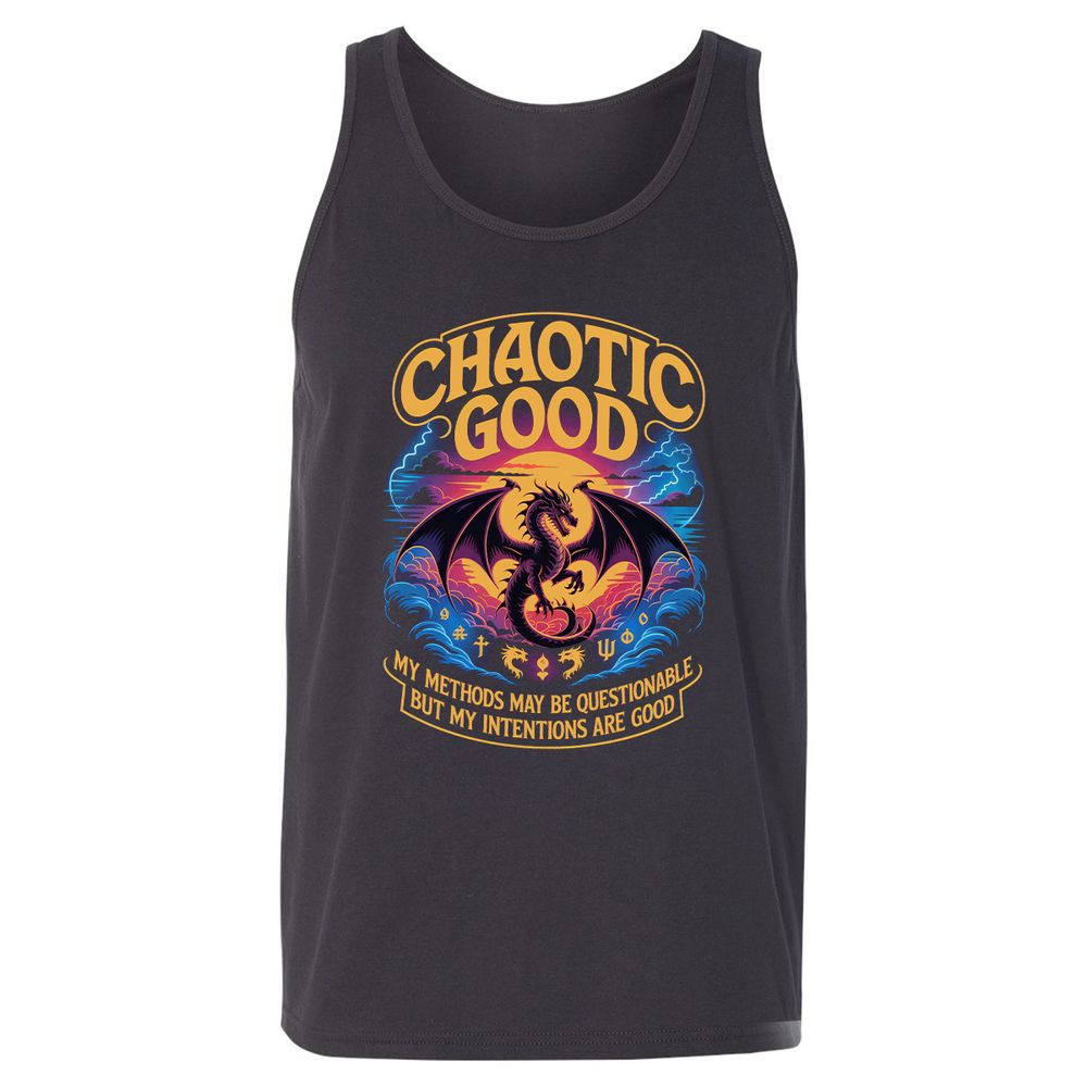 Chaotic Good Unisex Jersey Tank - Dark Grey - 7