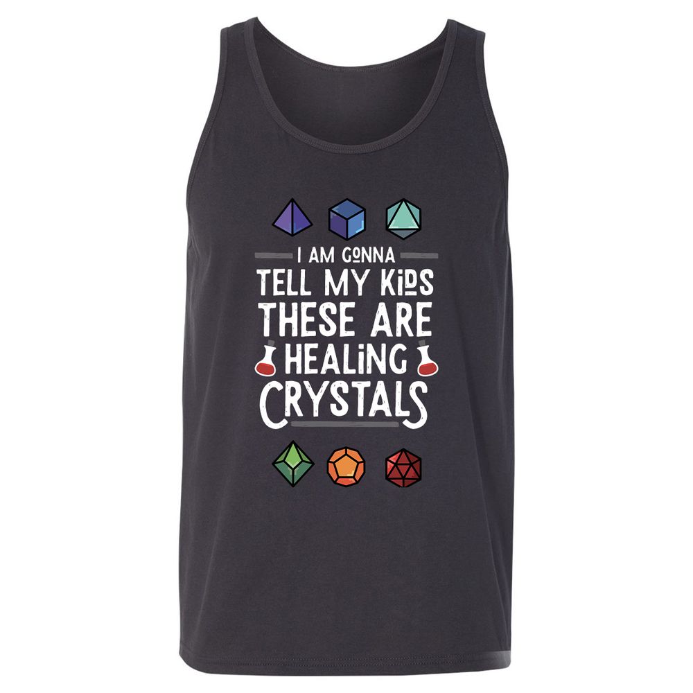 Healing Crystals Unisex Jersey Tank - Dark Grey - 7