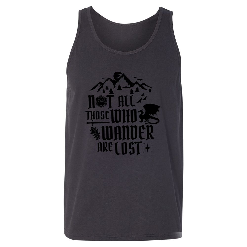 Not All Those Who Wander Are Lost Unisex Jersey Tank - Dark Grey - 7