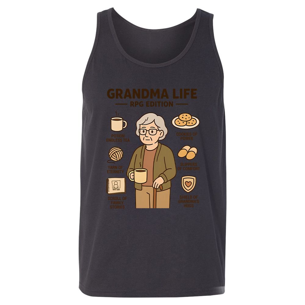 Grandma Life RPG Edition Unisex Jersey Tank - Dark Grey - 7