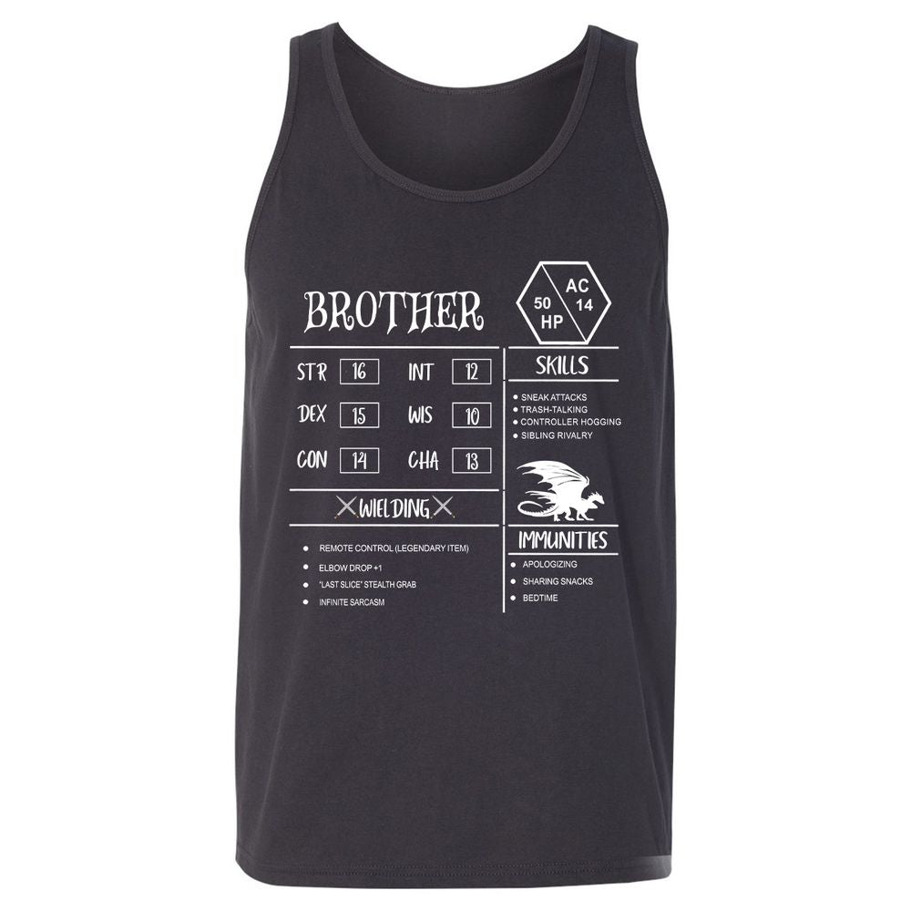 Brother Stats Unisex Jersey Tank - Dark Grey - 7