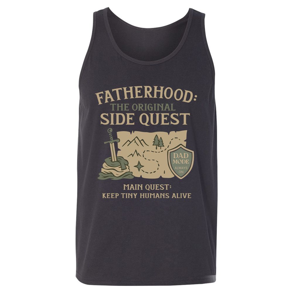 Fatherhood The Original Side Quest Unisex Jersey Tank - Dark Grey - 7