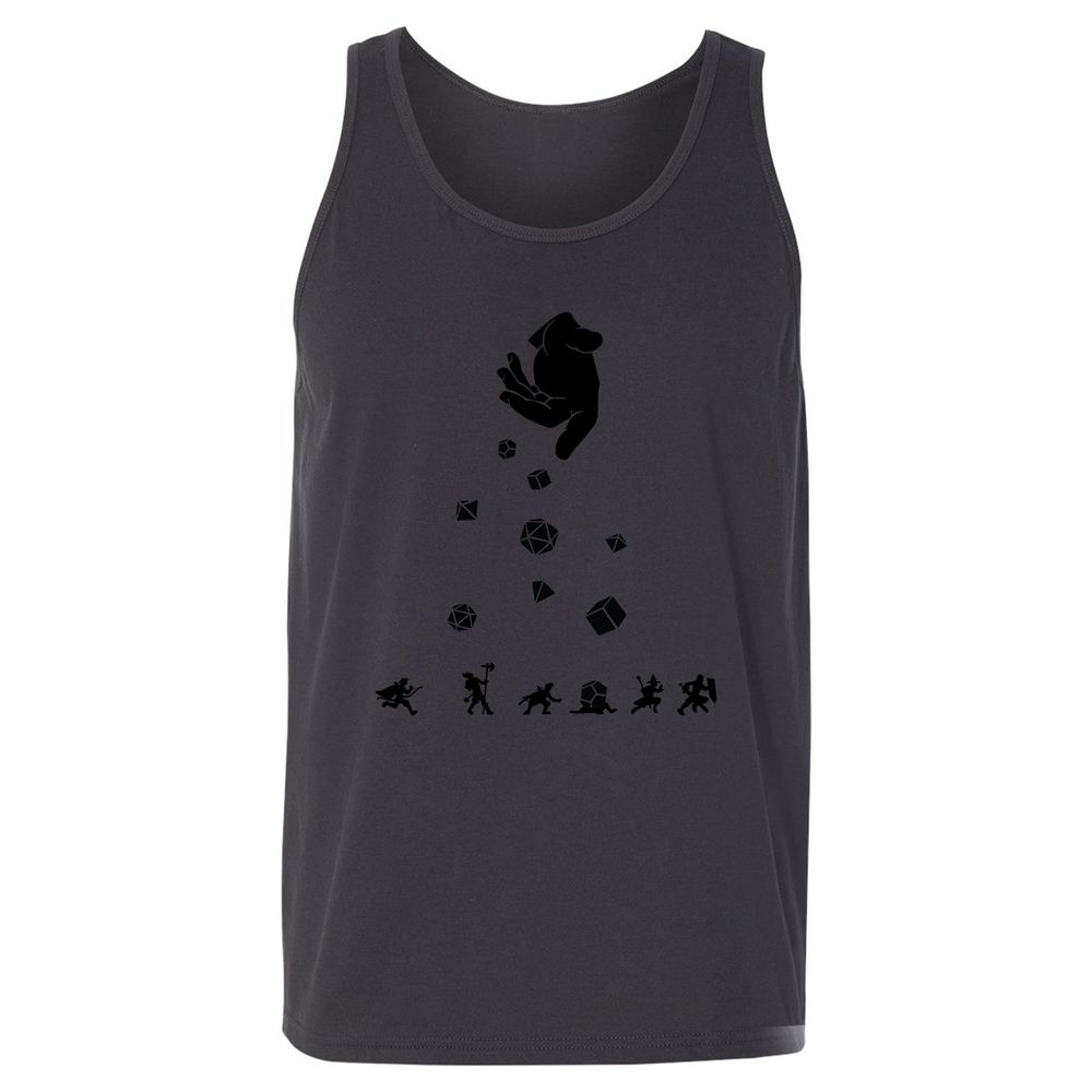 Rocks Fall, Everyone Dice Unisex Jersey Tank - Dark Grey - 7