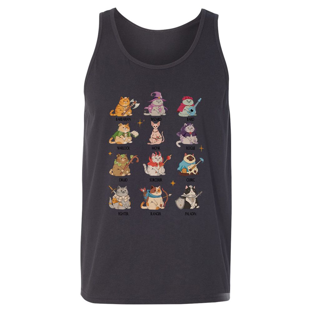 Dungeons And Cats Unisex Jersey Tank - Dark Grey - 7