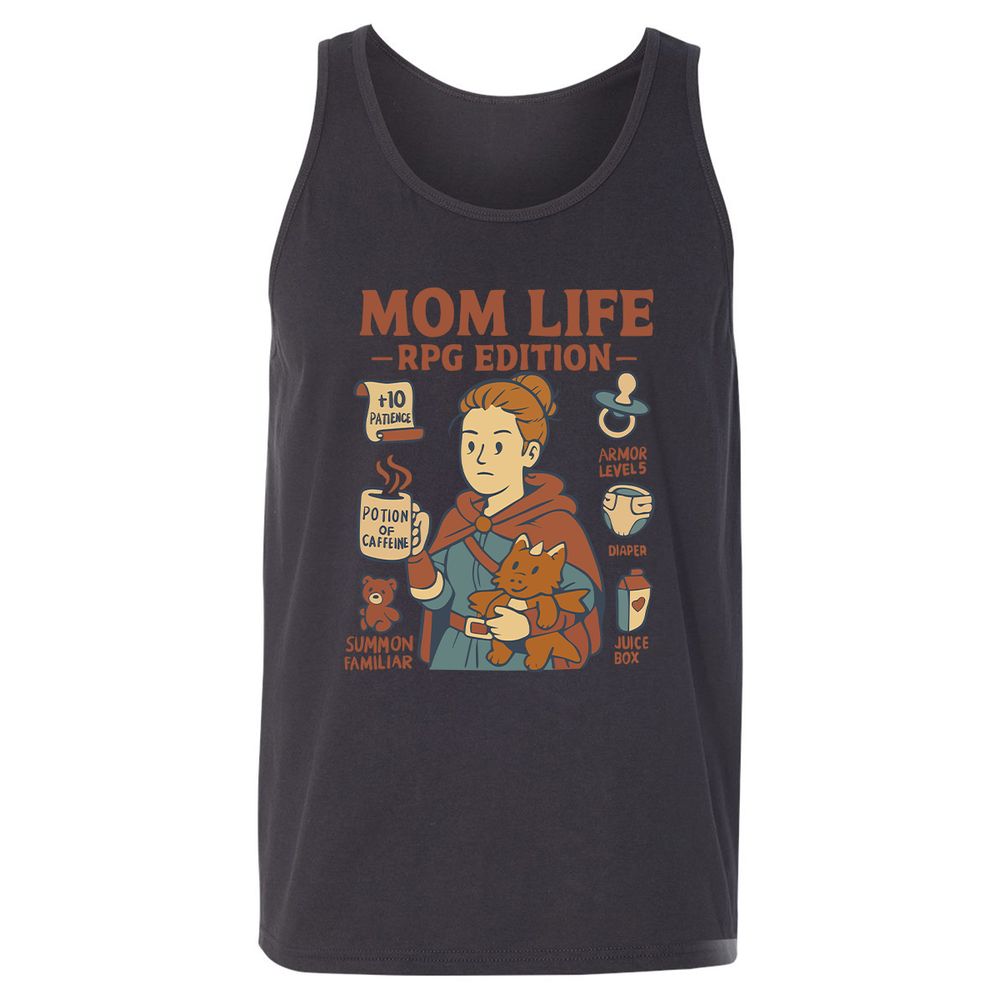 Mom Life RPG Edition Unisex Jersey Tank - Dark Grey - 7