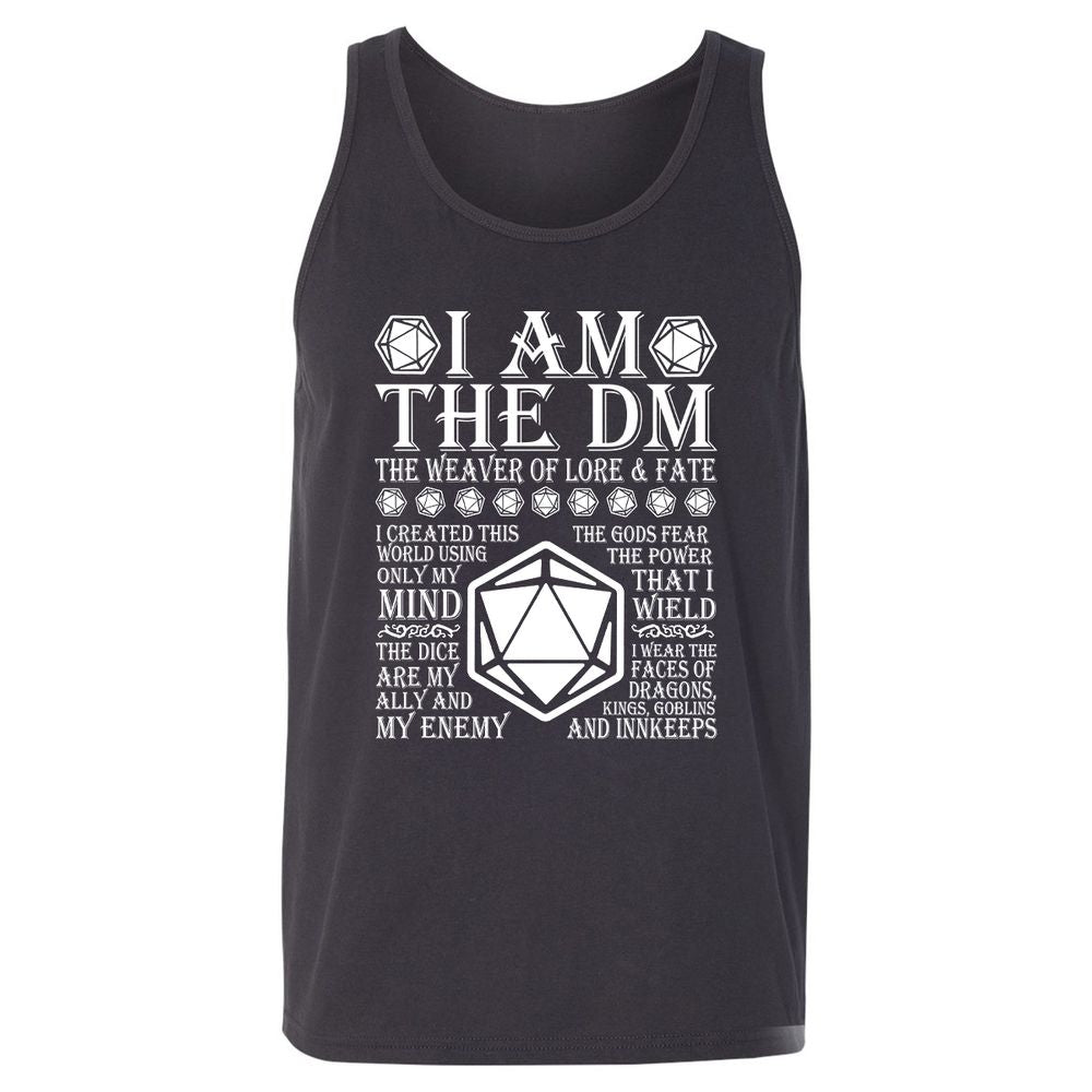 I Am The DM The Weaver Of Lore And Fate Unisex Jersey Tank - Dark Grey - 7