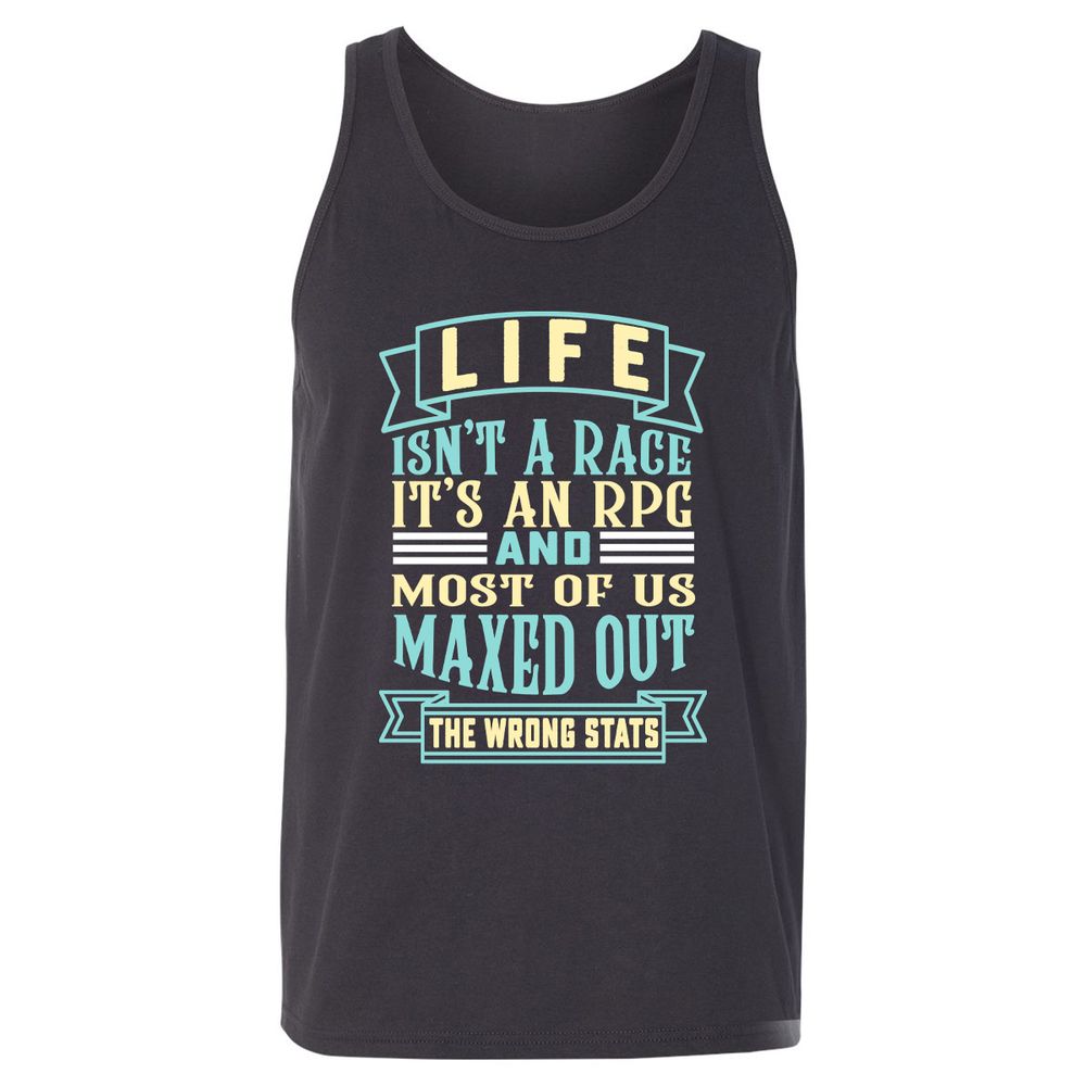 Life Is A RPG Unisex Jersey Tank - Dark Grey - 7