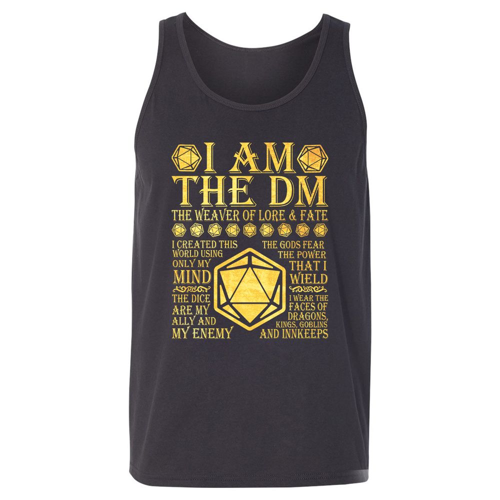 I Am The DM Unisex Jersey Tank - Dark Grey - 7