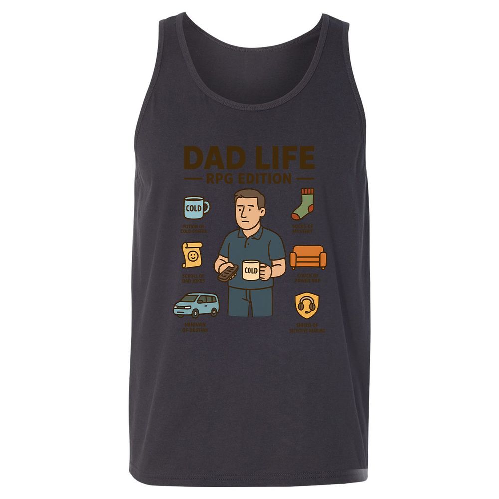 Dad Life RPG Edition Unisex Jersey Tank - Dark Grey - 7