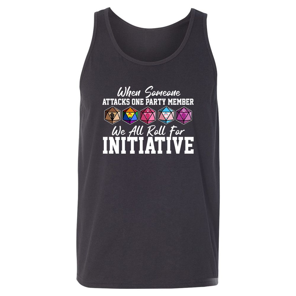 LGBT Roll For Initiative Unisex Jersey Tank - Dark Grey - 7