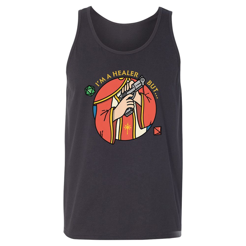 I'm A Healer But Unisex Jersey Tank - Dark Grey - 7