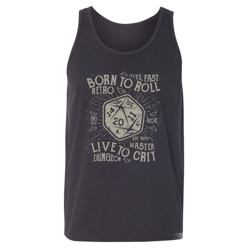 Born To Roll Live To Crit Unisex Jersey Tank - Dark Grey - 7