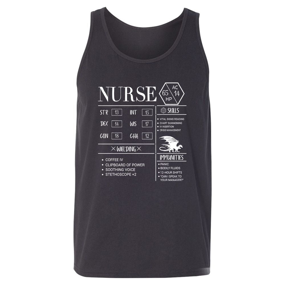 Nurse New Unisex Jersey Tank - Dark Grey - 7
