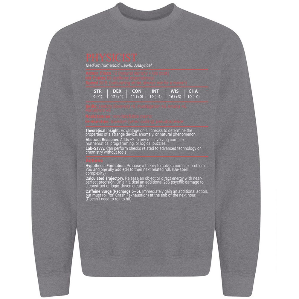 Physicist Stats Block - Graphite Heather - 7
