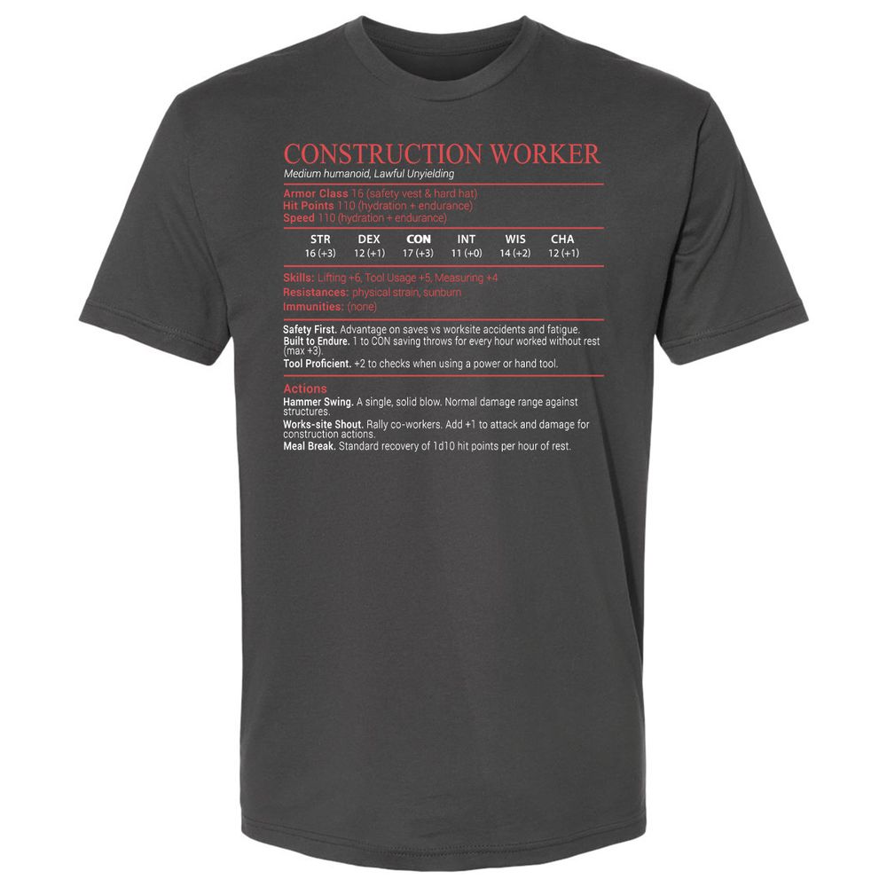 Construction Worker Stats Block - Heavy Metal - 7