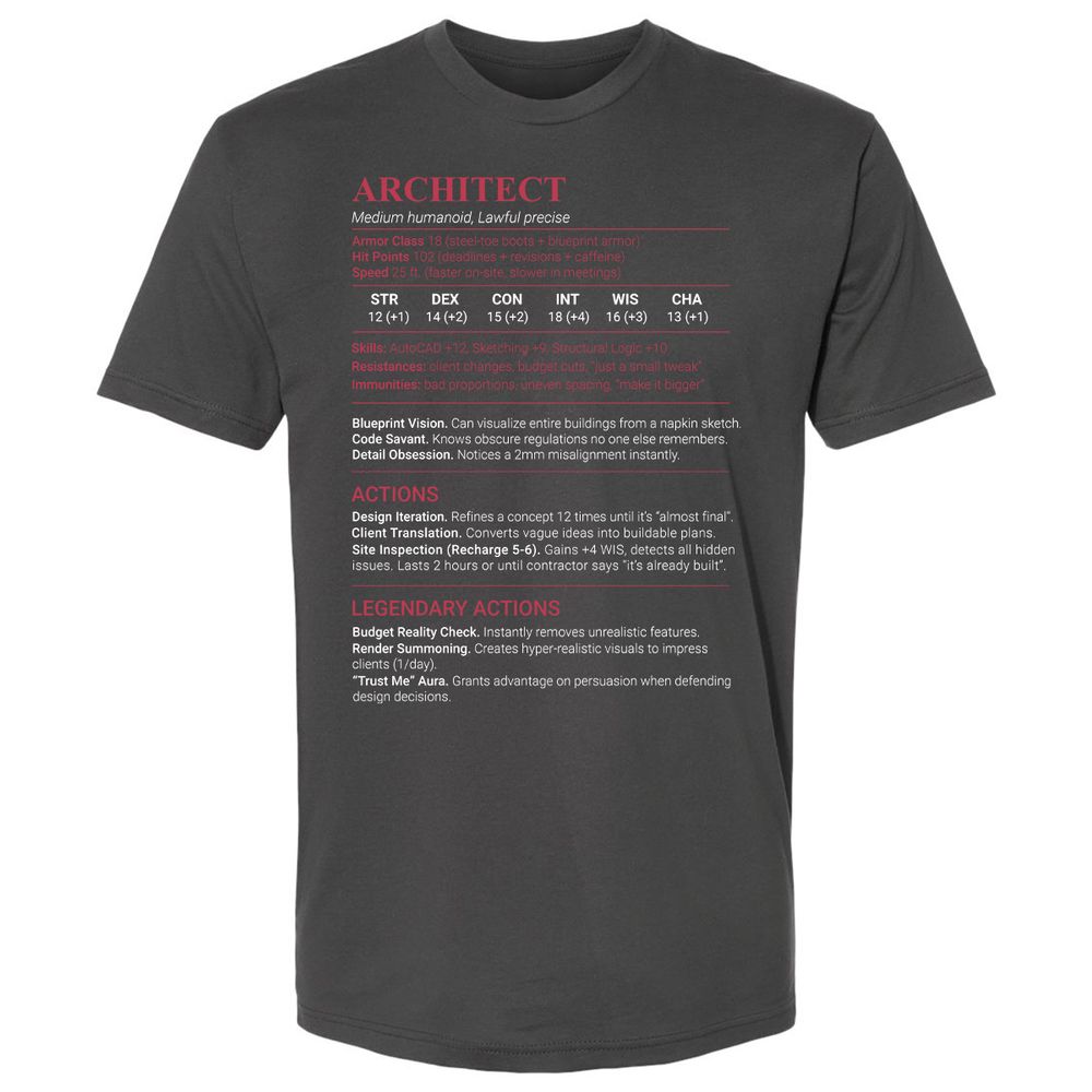 Architect Stats Premium Unisex T-Shirt - Heavy Metal - 7