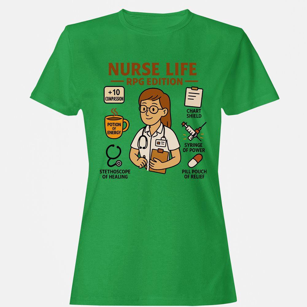Nurse Life RPG Edition Women's T-Shirt - Irish Green - 7