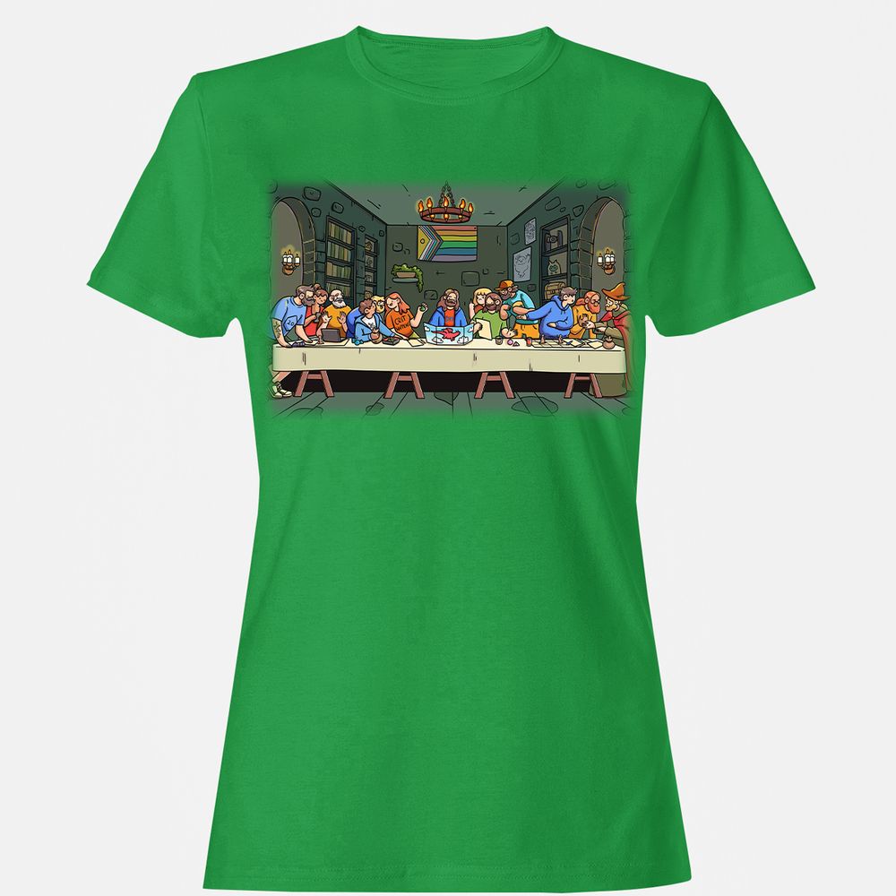 DnD Characters Pride Themed The Last Supper Shirt Women's T-Shirt - Irish Green - 7