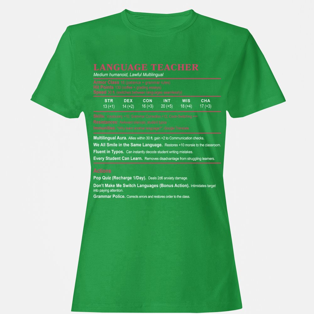 Language Teacher Women's T-Shirt - Irish Green - 7