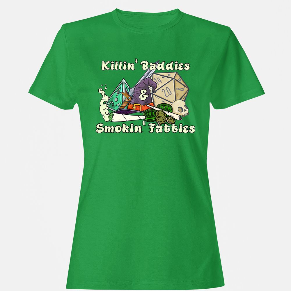 Killin' Baddies Smokin' Fatties Women's T-Shirt - Irish Green - 7