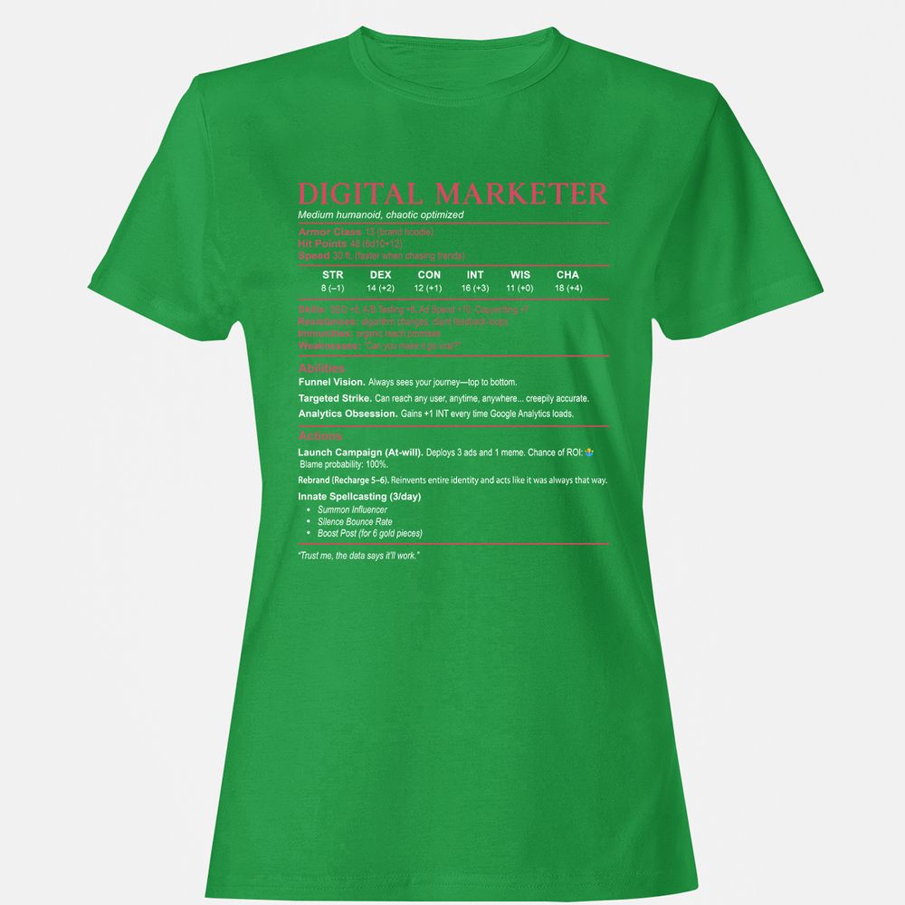 Digital Marketer Stats Women's T-Shirt - Irish Green - 7