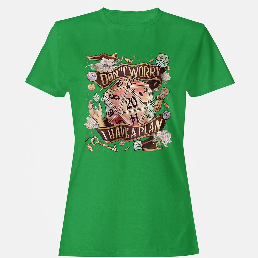 Floral Don't Worry I Have A Plan Women's T-Shirt - Irish Green - 7