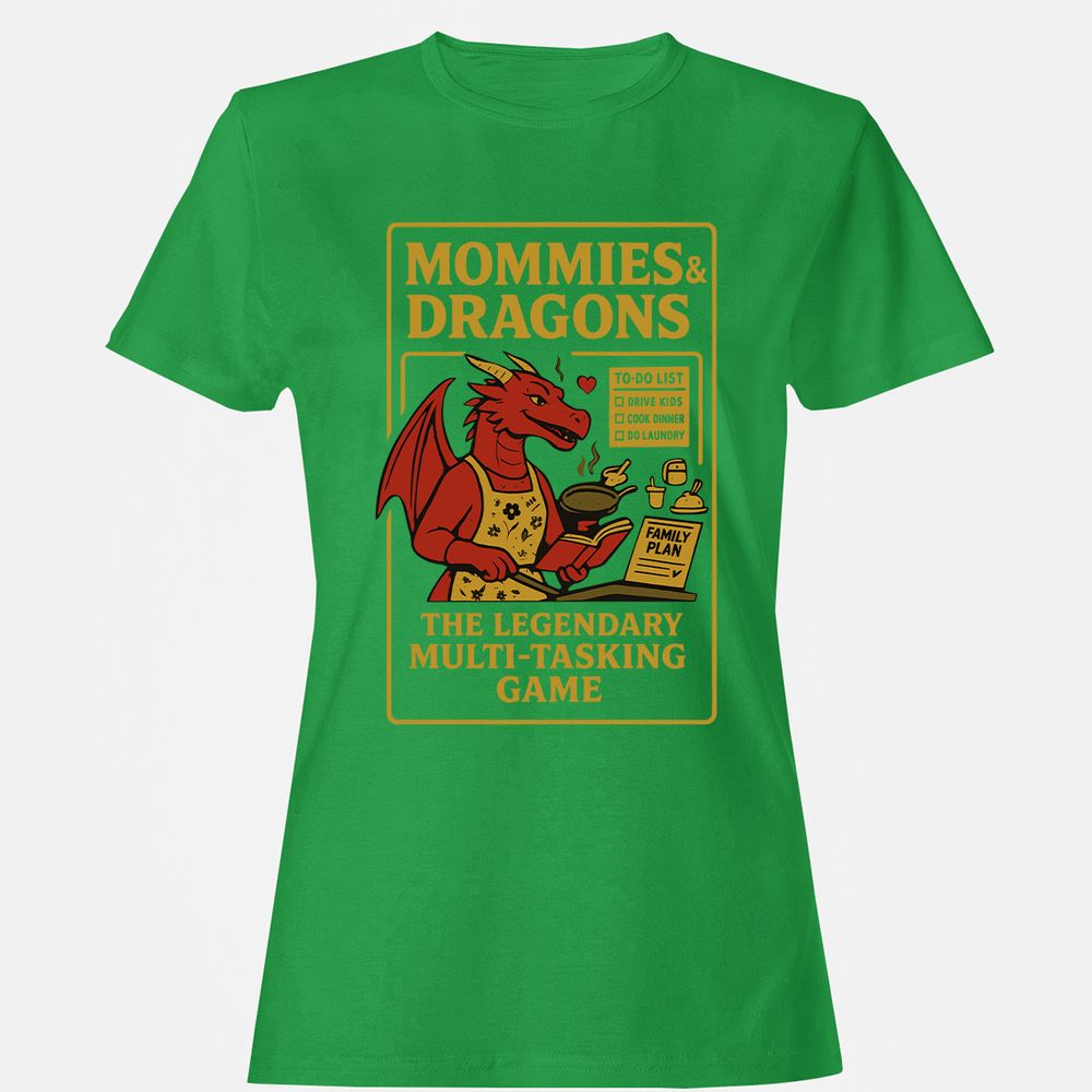 Mommies & Dragons Women's T-Shirt - Irish Green - 7