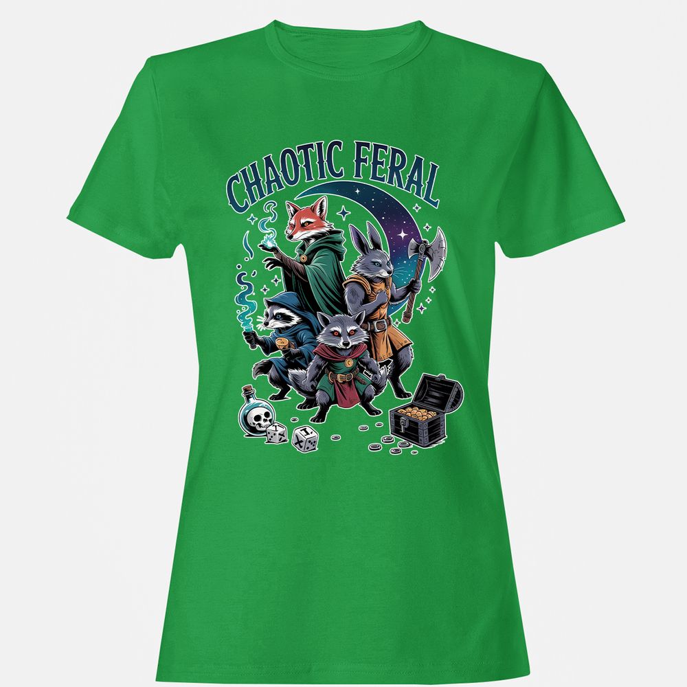 Chaotic Feral Women's T-Shirt - Irish Green - 7